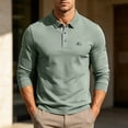 thumbnail image 1 of Aimik Men's Polo Shirts Long Sleeve Button Down Solid Casual Shirts Spring Autumn Lightweight Soft Collared Golf Tee,Green,XXL, 1 of 6