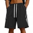 thumbnail image 1 of Aimik Men's Running Jogger Shorts White Contrast Zipper Bands Adjustable Drawstring Quick-Dry Summer Shorts for Gym Jogging Sports, 1 of 5