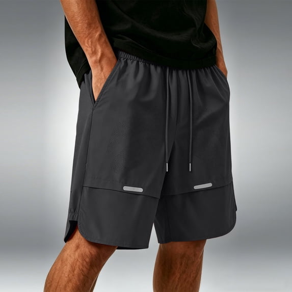 Aimik Men's Running Shorts with Side Pockets Drawstring Quick-Dry Summer Shorts for Gym Workout Outdoor Fitness Training