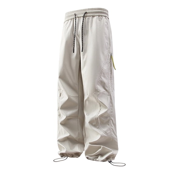 Aimik Men's Techwear Cargo Jogger Pants Streetwear Drawstring Utility Trousers Lightweight Quick-Dry Windbreaker Pants