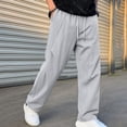 thumbnail image 1 of Aimik Men's Textured Straight Pants Pleated Loose Fit Drawstring Trousers Lightweight Soft Streetwear Bottoms for Daily Commute, 1 of 6