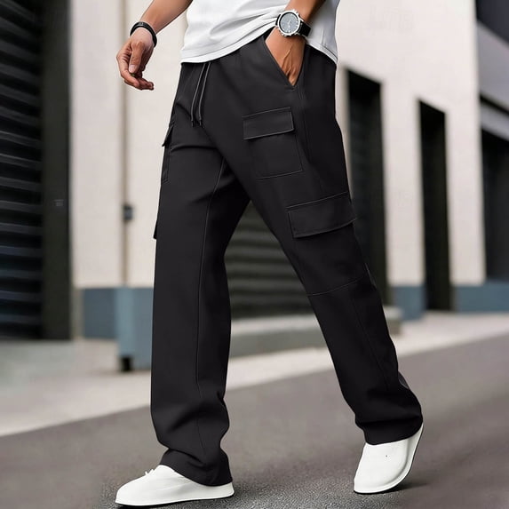 Aimik Men's Wide Leg Cargo Pants Oversized Baggy Relaxed Fit Trousers Lightweight Casual Streetwear Pants for Summer