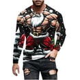 thumbnail image 1 of Aimik Mens Christmas Reindeer Santa Sweatshirts Xmas Blouse 3D Print Shirt Crewneck Casual Pullover Funny Vacation Sweater-White XXXL, 1 of 4