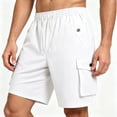 thumbnail image 1 of Aimik Mens Minimalist Cargo Shorts Elastic Waist Side Pocket Mens Leisure Shorts Summer Soft Comfort Shorts for Weekend or Travel, 1 of 6