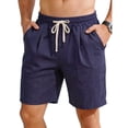 thumbnail image 1 of Aimik Mens Plain Shorts Large Patch Pockets Drawstring Waist Mens Athletic Shorts Summer Soft Linen Shorts for Daily, 1 of 6