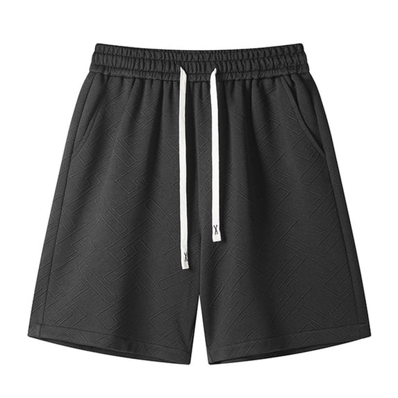 Aimik Mens Plus Size Textured Shorts Geometric Pattern Drawstring Waist Mens Vacation Shorts Summer Fashion Shorts for Resort