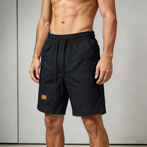 Aimik Mens Sporty Shorts Zippered Pockets Mens Plus Size Travel Shorts Summer Quick Dry Sport Shorts for Outdoor or Running