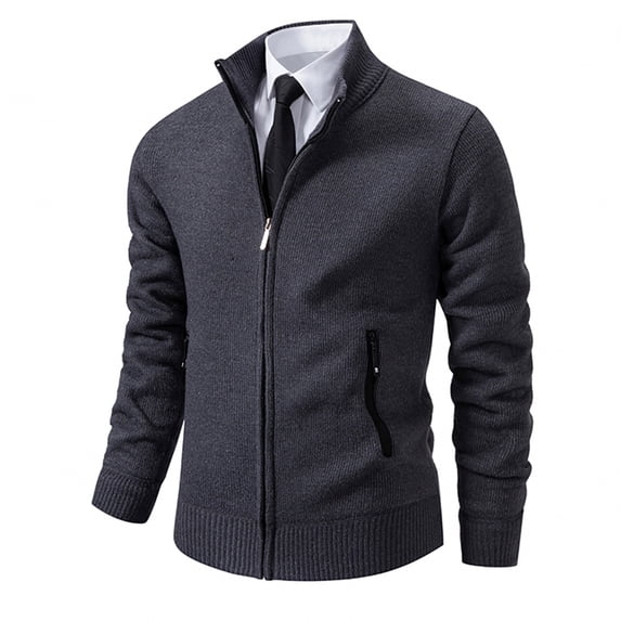 Aimik Mens Zipper Jackets Long Sleeve Hoodless Casual Outwear Coats