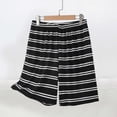 thumbnail image 1 of Aimik Plus Size Casual Shorts for Women Stretchy Waist Fashion Stripe Print Lounge Short Pants Summer Loose Fit Shorts, 1 of 5