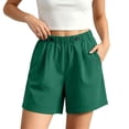 thumbnail image 1 of Aimik Plus Size Shorts for Women Solid Cotton Linen Loose Fit Casual Short Pants Summer Lightweight Comfortable Bottoms, 1 of 6