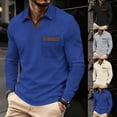 thumbnail image 1 of Aimik Polo Shirts for Men Long Sleeve V-Neck Contrast Trim Casual Solid Shirts Spring Autumn Stylish Collared Golf Tee Tops, 1 of 6