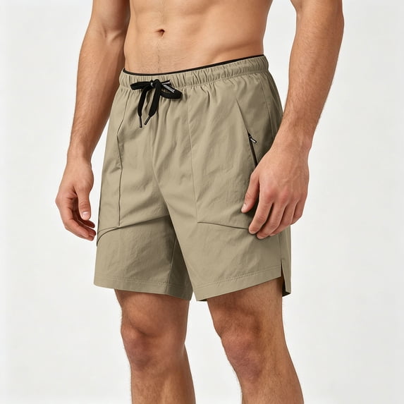 Aimik Quick Dry Shorts for Men Hidden Pocket Drawstring Closure Mens Outdoor Shorts Summer Lightweight Shorts for Gym