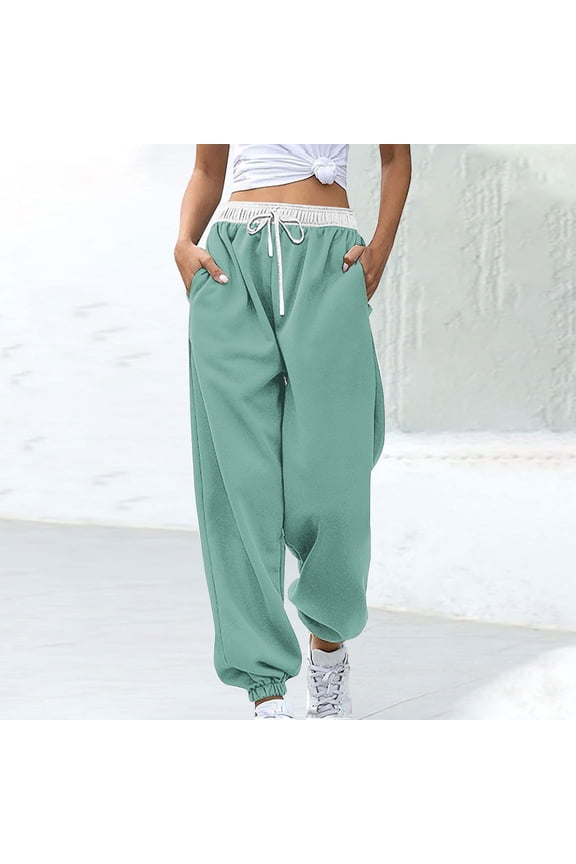 Stylish Women's Solid-Color Tapered Long Pants with Drawstring Casual and Comfortable Pants for Spring and Summer