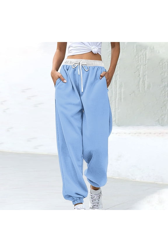 Stylish Women's Solid-Color Tapered Long Pants with Drawstring Casual and Comfortable Pants for Spring and Summer