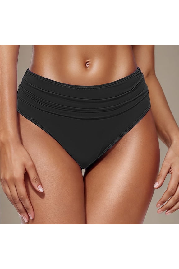 Summer Womens Solid Color Bikini Bottom Swim Pants Casual Comfy Swimsuit Trunks