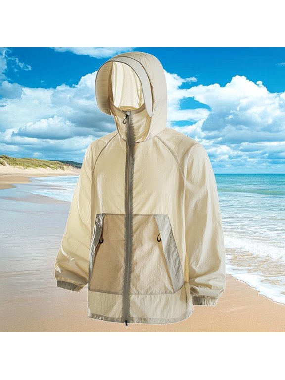 Sun Shirt for Women Upf 50 Long Sleeve Sun Protection Shirts with Hood and Zipper Lightweight Breathable Summer Hiking Shirts