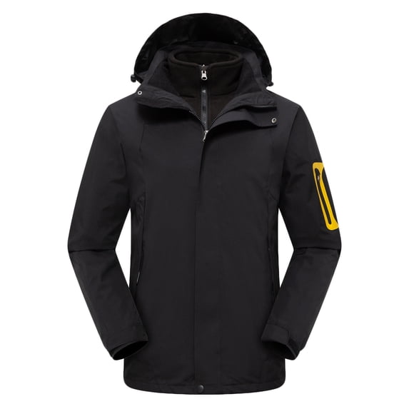 Aimik Unisex Thermal Waterproof Ski Jacket Winter Snow Coat with Fleece Lining and Detachable Hood for Cold Weather