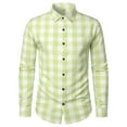 thumbnail image 1 of Aimik Hanes Up to 65% off Clearance Men's Casual Plaid Dress Shirt Checkered Button Down Shirts Long Sleeve Classical Shirt-Green S, 1 of 5