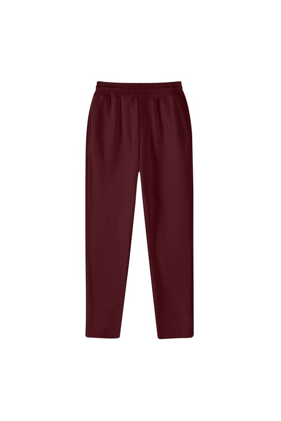 Up to 65% off clearance Men's Sweatpants Petite Length Pockets Pants Casual Workout Athletic Joggers Drawstring Waist Sweat Pants Wine XXXL