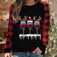 thumbnail image 1 of Aimik Winter Christmas Pullover Tops for Women Raglan Sleeve Wine Cup Print Relaxed Fit Warm Festive Cold Weather Sweatshirts, 1 of 4