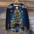 thumbnail image 1 of Aimik Winter Holiday Sweatshirts for Women Sparkle Christmas Tree Print Crew Neck Long Sleeve Warm Festive Pullover Tops, 1 of 4
