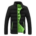 thumbnail image 1 of Aimik Winter Puffer Jacket for Men Full Zip Warm Lightweight Packable Padded Coat Casual Thicken Stand Collar Quilted Down Jackets-Green XL, 1 of 6