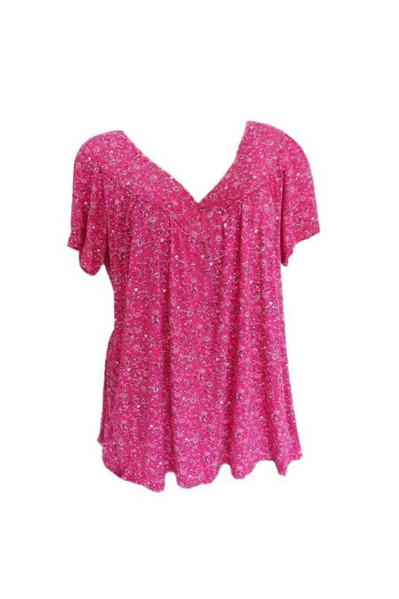 Women Plus Size V-Neck Tops Ruched Tunic Short Sleeve T-shirt Summer Clothes Casual Tunic Blouse Oversize Camisas De Mujer