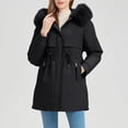 thumbnail image 1 of Aimik Women Warm Parka Coat with Faux Fur Hooded Long Puffer Jacket Drawstring Waist Winter Windproof Outerwear, 1 of 6
