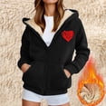 thumbnail image 1 of Aimik Women Winter Fleece Zip Up Hoodie with Heart Graphic Sherpa Lined Sweatshirt Warm Casual Coat Outdoor Jacket for Cold Weather, 1 of 6
