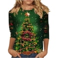 thumbnail image 1 of Aimik Women's Christmas Day Graphic Print Short Sleeve Crew Neck Top Holiday Christmas Theme Plus Size Fashion T-Shirt, 1 of 5