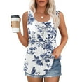 thumbnail image 1 of Aimik Women's Crew-Neck Sleeveless Fashion Floral Print Plus Size Casual Tops Summer Loose Comfy Women's Tank Tops, 1 of 6