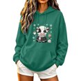 thumbnail image 1 of Aimik Women's Cute Cow Graphic Hoodies Sweatshirts Long Sleeve Pullover Tops with Drawstring Pockets Fall Loose Comfy Hoodied Tops, 1 of 6