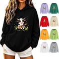 thumbnail image 1 of Aimik Women's Cute Cow Graphic Hoodies Sweatshirts Long Sleeve Pullover Tops with Drawstring Pockets Fall Loose Comfy Hoodied Tops, 1 of 6