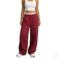 thumbnail image 1 of Aimik Women's Elastic Waist Striped Wide Leg Pants Casual Loose Trousers with Contrast Trim Streetwear Multi-Color Style, 1 of 2