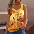 thumbnail image 1 of Aimik Women's Fashion Butterfly Printed Tank Tops Summer Casual Loose Comfy Crew Neck Elasticity Yellow Top for Women, 1 of 5