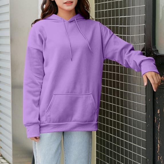 Aimik Women's Fleece Pullover Hoodie Drawstring Long Sleeve Kangaroo Pocket Loose Casual Sweatshirt Top