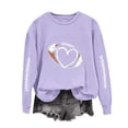 thumbnail image 1 of Aimik Women's Football Heart Graphic Sweatshirt Casual Crewneck Long Sleeve Game Day Pullover Top, 1 of 4