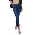 thumbnail image 1 of Aimik Women's High Waist Cropped Bootcut Jeans Stretchy Slim Flare Denim Pants Versatile Dark Blue Trousers for Daily Casual, 1 of 6