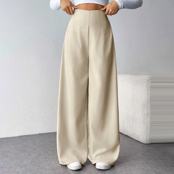 Aimik Women's High Waist Wide Leg Pants Seamless Waist Casual Trousers Relaxed Fit Suit Pants Multi Colors Available