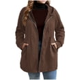 thumbnail image 1 of Aimik Women's Hooded Cable Knit Zip Up Cardigan Long Sleeve Fleece Lined Winter Coat, 1 of 4
