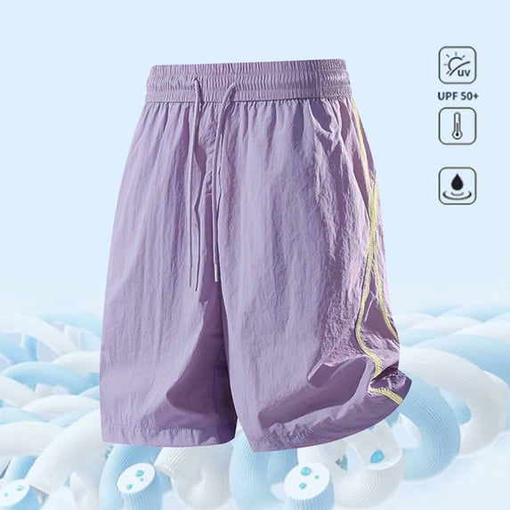 Aimik Women's Plus Size Athletic Shorts Solid Elastic Waist Shorts with Pockets and Drawstring Summer Comfortable Workout Bottoms
