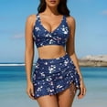 thumbnail image 1 of Aimik Women's Push Up Bikini Sets Two Piece Bathing Suits Cutout Drawstring Side Adjustable High Cut Swim Bikini Swimwear, 1 of 6