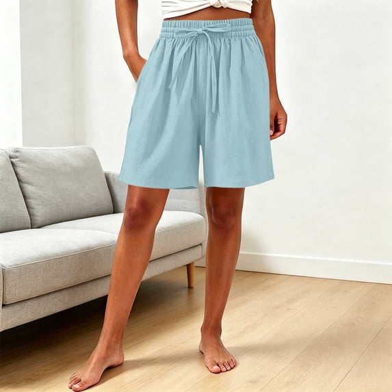 Aimik Women's Relaxed Shorts Elastic Waist Sports Shorts with Drawstring Summer Loose Fit Shorts
