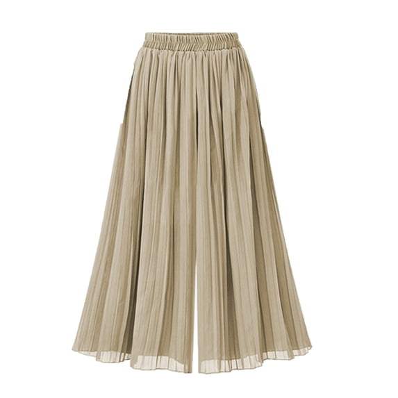 Aimik Women's Sheer Mesh Wide Leg Pants Flowy Pleated Split Trousers Vacation Wear for Beach Party Summer Evening Outfits