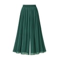 thumbnail image 1 of Aimik Women's Sheer Mesh Wide Leg Pants Flowy Pleated Split Trousers Vacation Wear for Beach Party Summer Evening Outfits, 1 of 1