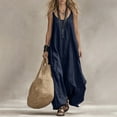 thumbnail image 1 of Aimik Women's Sleeveless Spaghetti Strap Loose Maxi Dress V-Neck Flowy Baggy Kaftan Casual Boho Dress, 1 of 5