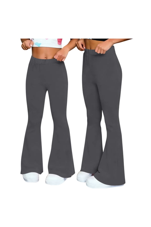 Women's Solid Color Sports Fitness Yoga Wide Leg Long Trousers Fashion Casual and Loose Bell-Bottom Pants