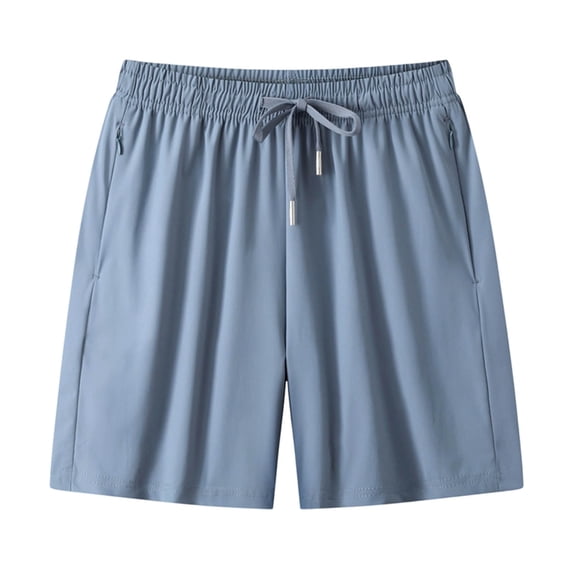 Aimik Women's Solid Plus Size Ice Silk Shorts Elastic Waist Comfort Shorts with Drawstring Pockets Summer Loose Fit Relaxed Bottoms