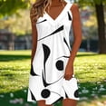 thumbnail image 1 of Aimik Women's Spaghetti Strap Dress Summer V Neck Non Positioning Print Loose Swing Mini Dress Lightweight Elastic Slip Dress, 1 of 5