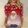 thumbnail image 1 of Aimik Women's Winter Christmas 3/4 Sleeve Top Fashion Christmas Print Tops Crew Neck Holiday Warm Pullover Shirts, 1 of 6
